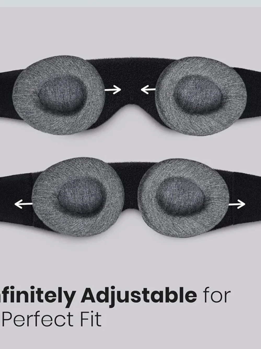Gray Contoured Sleep Mask with Foam Ear Cushions - Women Accessories Face Mask
